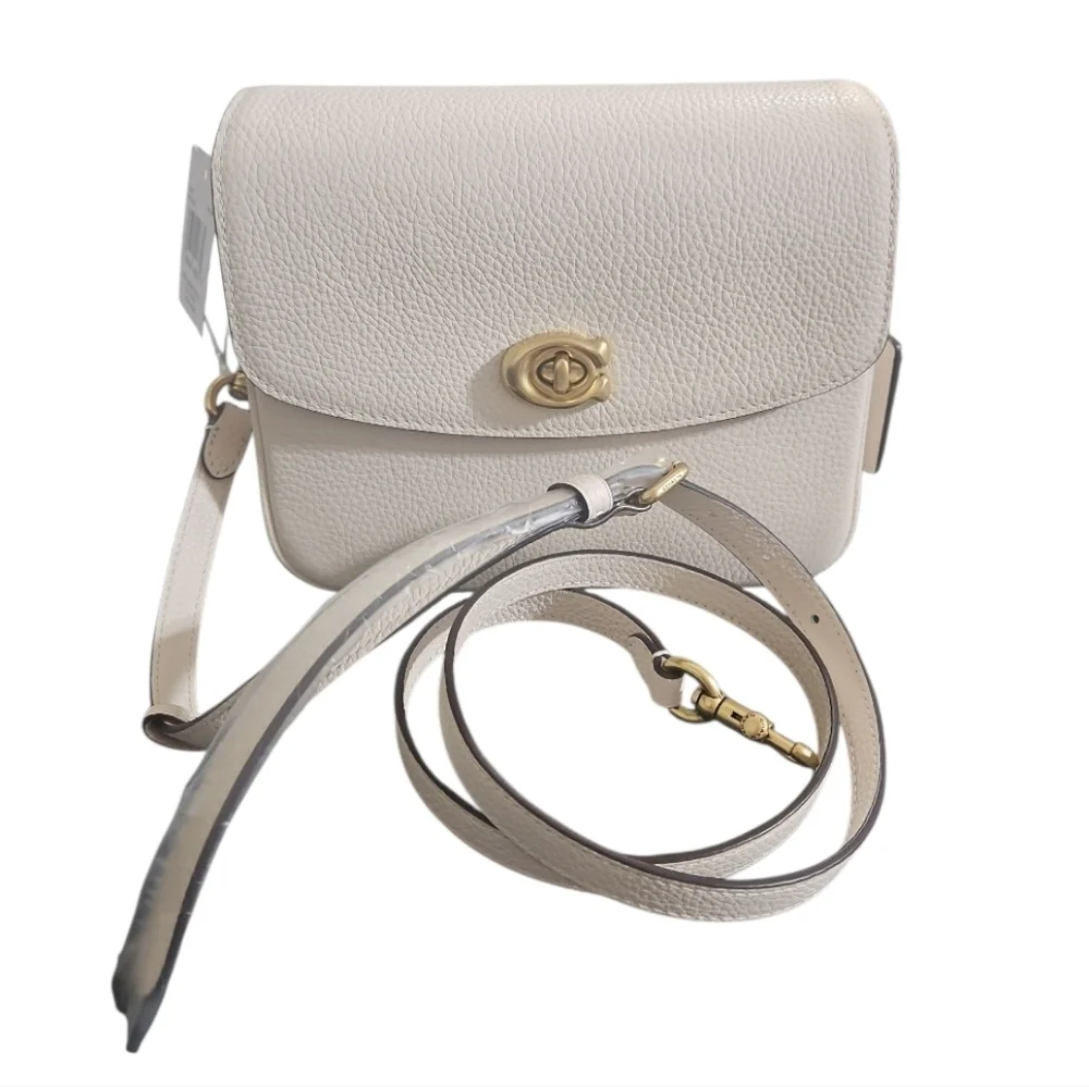 Coach Cassie Crossbody 19 Bag Chalk White Pebble Leather NWT Gold Hardware